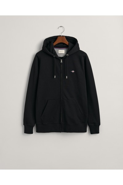 GANT REGULAR SHIELD FULL ZIP HOODIE BLACK 2007059-005