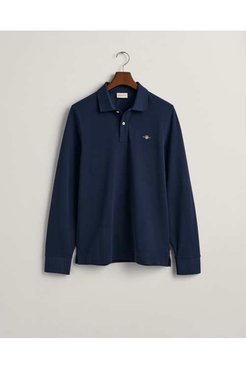 GANT REGULAR SHEILD LS PIQUE RUGGER EVENING BLUE 2230-433