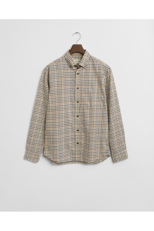 GANT REGULAR TWILL CHECK SHIRT MAHOGANY BROWN 3250226-229