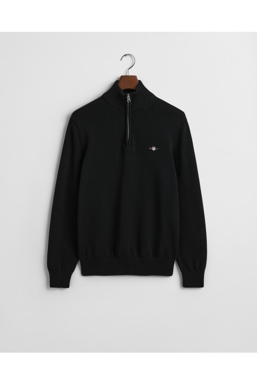 GANT CASUAL COTTON HALF ZIP BLACK 8030170-005