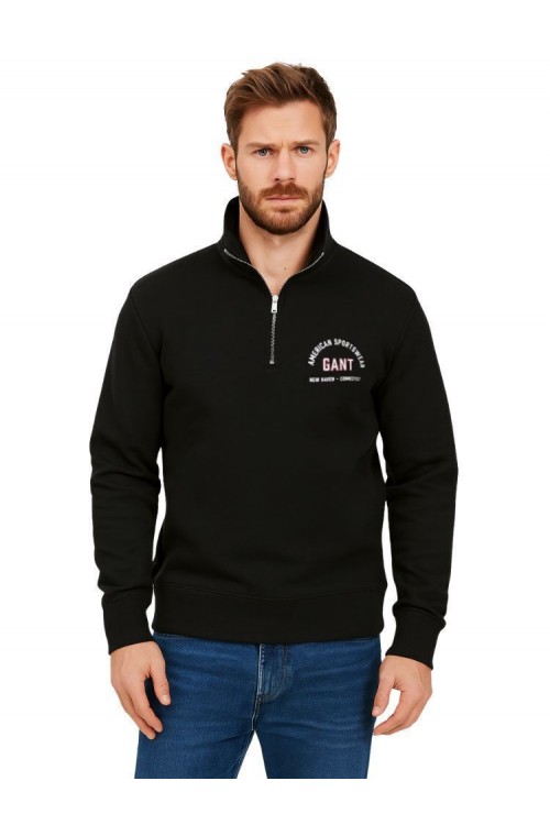 GANT PRINTED GRAPHIC HALF ZIP BLACK 2067091-5