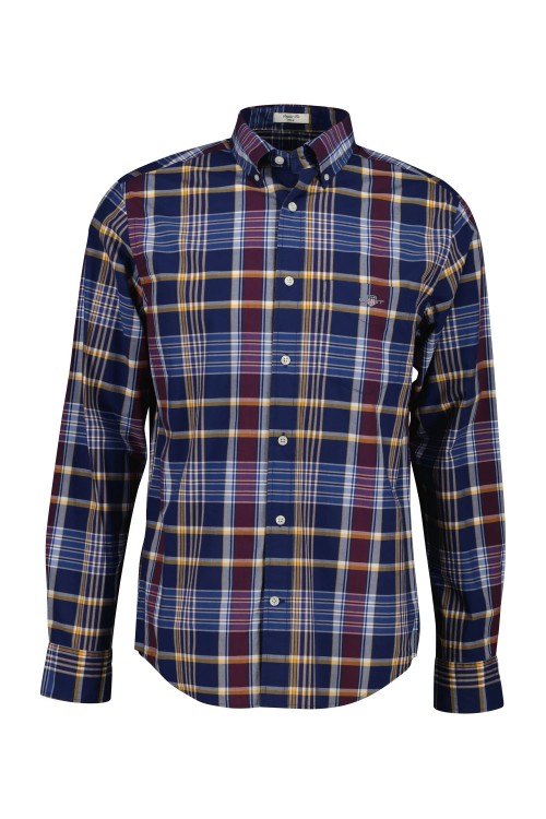 GANT REGULAR CLASSIC POPLIN CHECK SHIRT PERSIAN BLUE 3250212-423