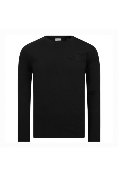 GANT LONGSLEEVE REGULAR TONAL SHIELD BLACK 2003369-005