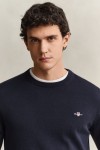 GANT COTTON CREW NECK SWEATER EVENING BLUE 8030761-433