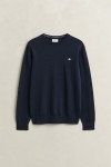 GANT COTTON CREW NECK SWEATER EVENING BLUE 8030761-433