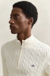GANT COTTON CABLE HALF ZIP CREAM 8050603-130