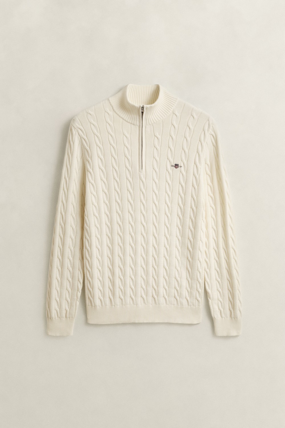 GANT COTTON CABLE HALF ZIP CREAM 8050603-130