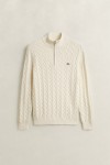 GANT COTTON CABLE HALF ZIP CREAM 8050603-130