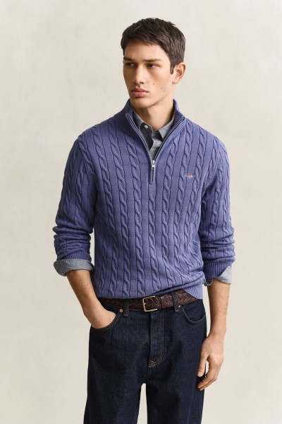 GANT COTTON CABLE HALF ZIP BLUE HORIZON 8050603-476