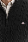 GANT COTTON CABLE HALF ZIP BLACK 8050603-005