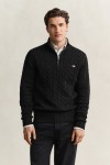 GANT COTTON CABLE HALF ZIP BLACK 8050603-005