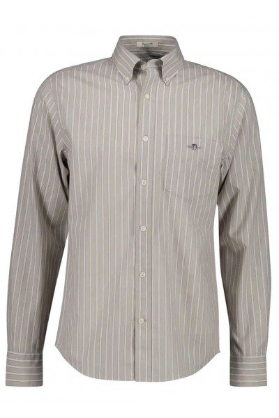 GANT REGULAR POPLIN STRIPE SHIRT MIST TAUPE 3263003-251