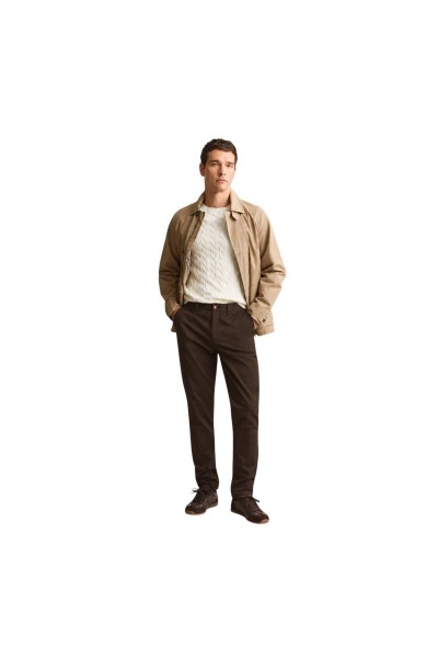 GANT SLIM FIT CLASSIC CHINO PANT BLACK BROWN 1501000-217