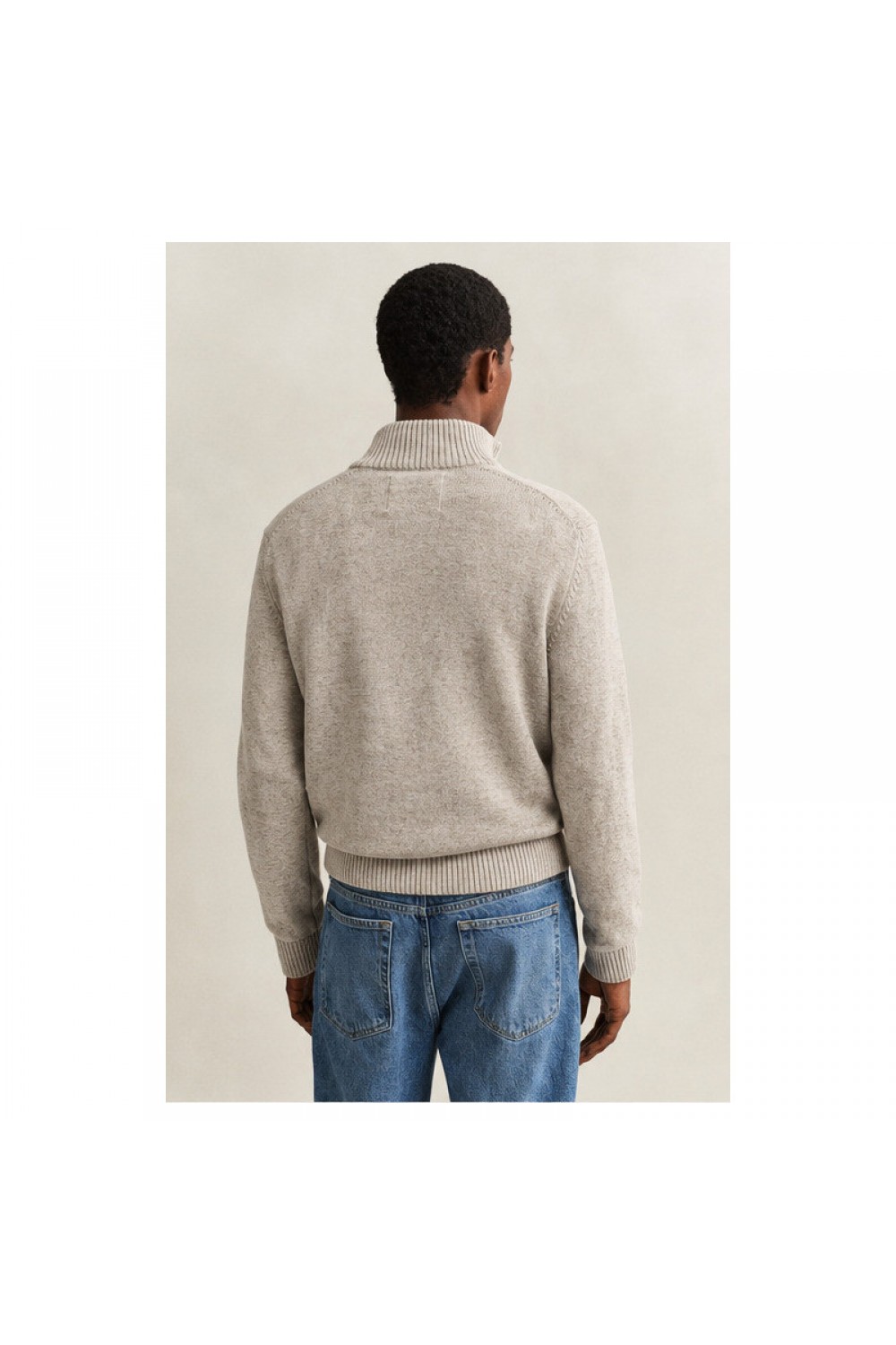 GANT CASUAL COTTON HALF ZIP SEED MELANGE 8030170-299