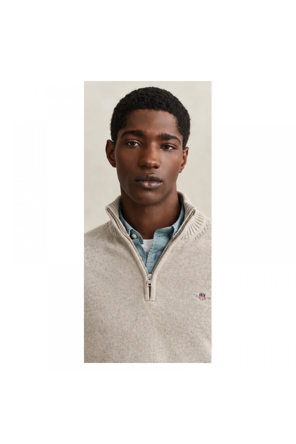 GANT CASUAL COTTON HALF ZIP SEED MELANGE 8030170-299