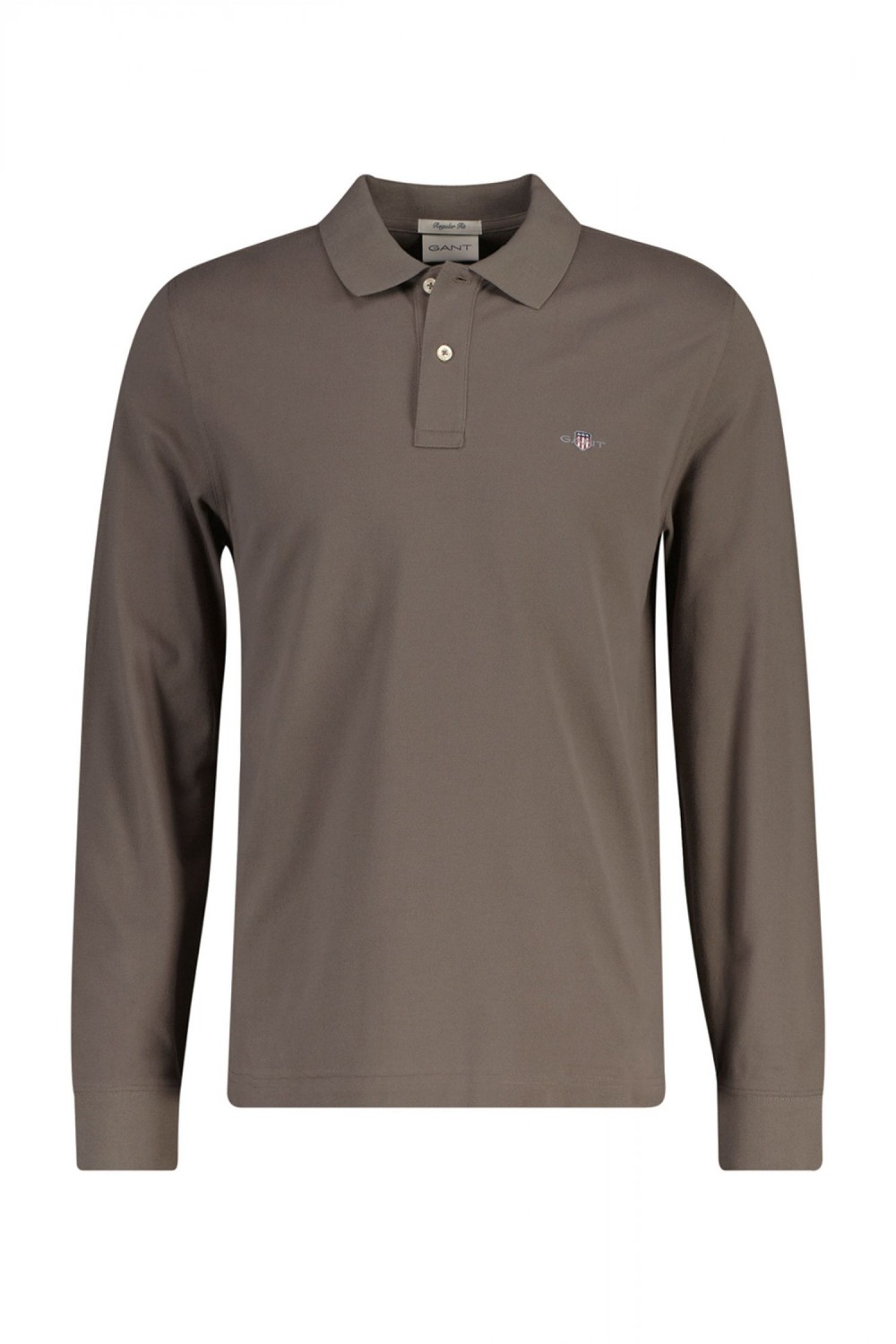 GANT REGULAR SHEILD LS PIQUE RUGGER BLACK BROWN MELANGE 2230-284
