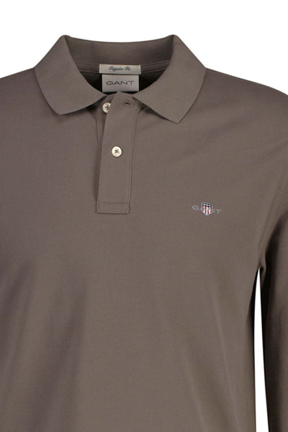 GANT REGULAR SHEILD LS PIQUE RUGGER BLACK BROWN MELANGE 2230-284
