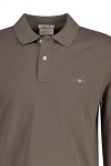 GANT REGULAR SHEILD LS PIQUE RUGGER BLACK BROWN MELANGE 2230-284