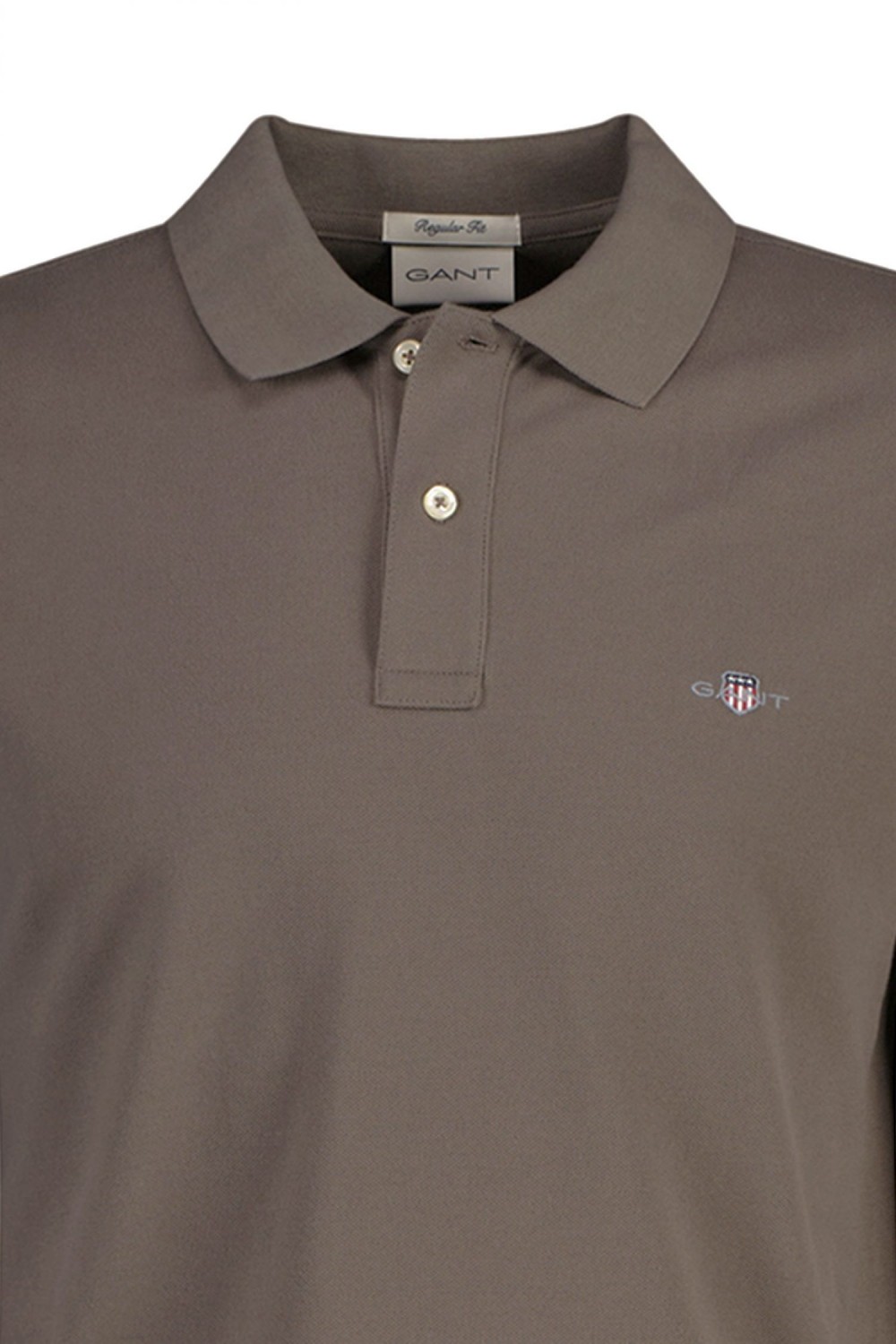 GANT REGULAR SHEILD LS PIQUE RUGGER BLACK BROWN MELANGE 2230-284