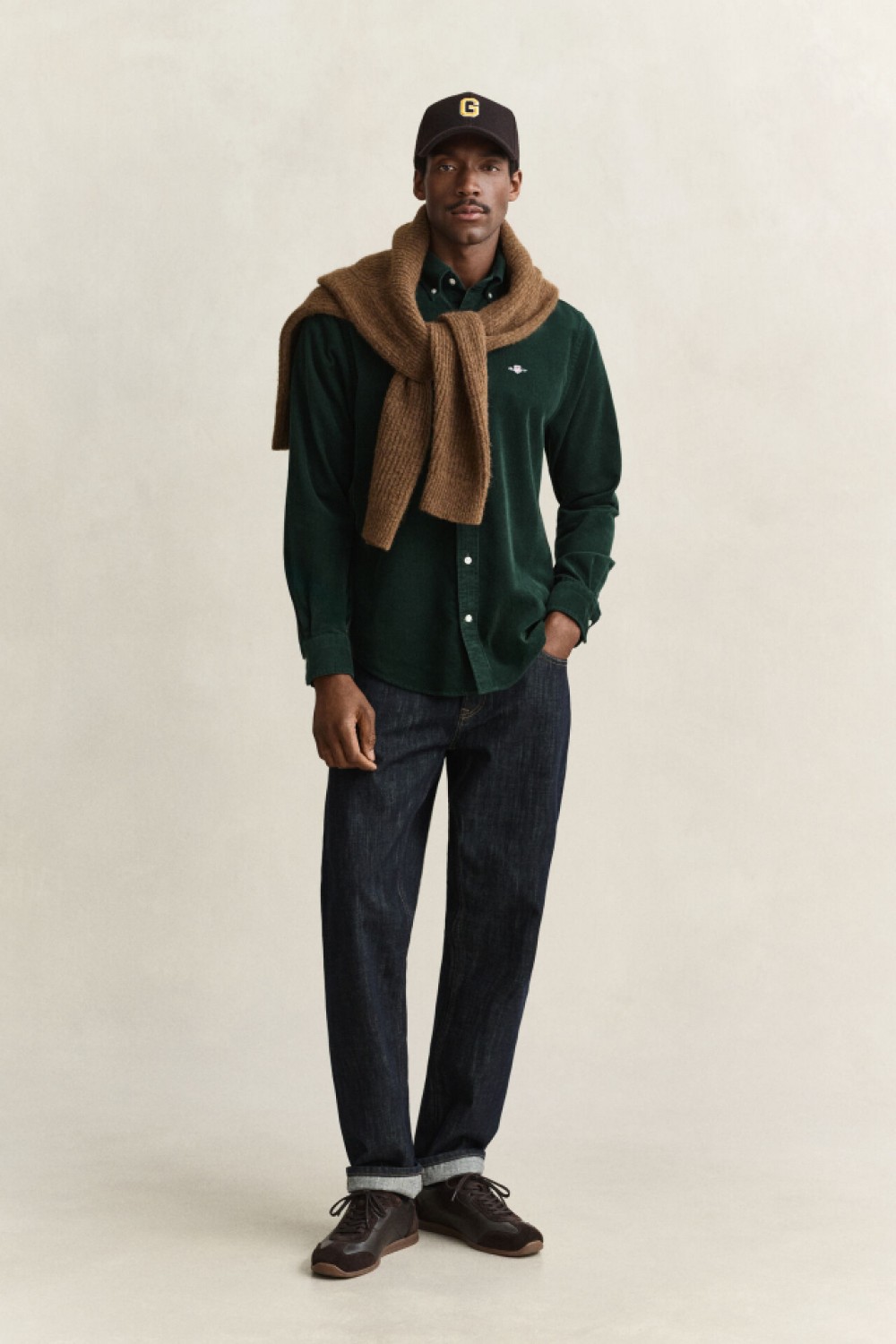GANT CASUAL CORDUROY SHIRT TARTAN GREEN 3250351-374