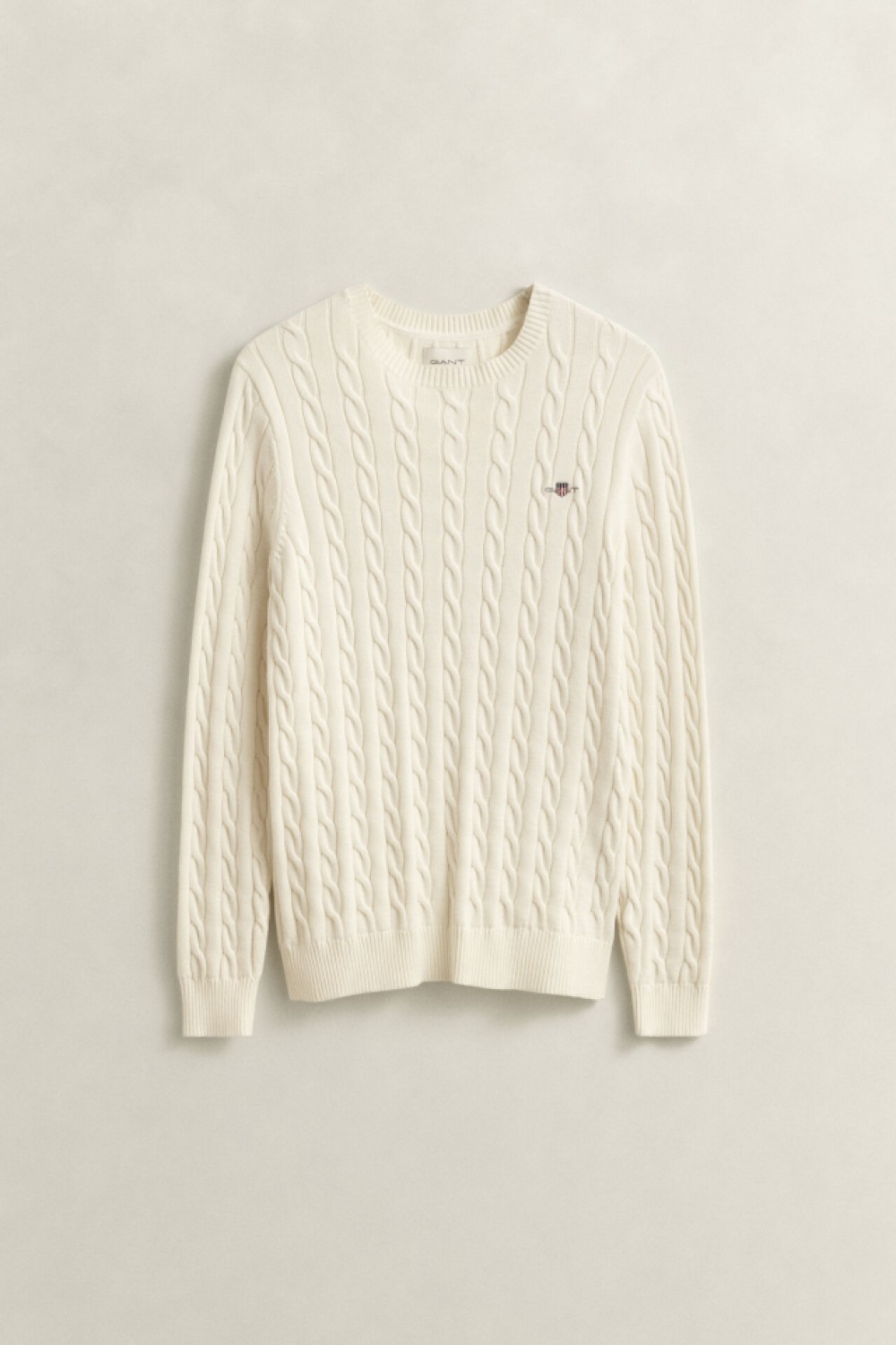 GANT COTTON CABLE CREW NECK CREAM 8050601-130