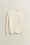 GANT COTTON CABLE CREW NECK CREAM 8050601-130