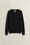 GANT COTTON CABLE CREW NECK BLACK 8050601-005