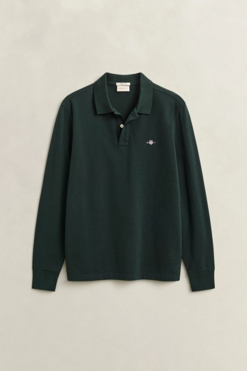 GANT REGULAR SHIELD LS PIQUE RUGGER TARTAN GREEN 2230-360