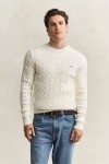GANT COTTON CABLE CREW NECK CREAM 8050601-130