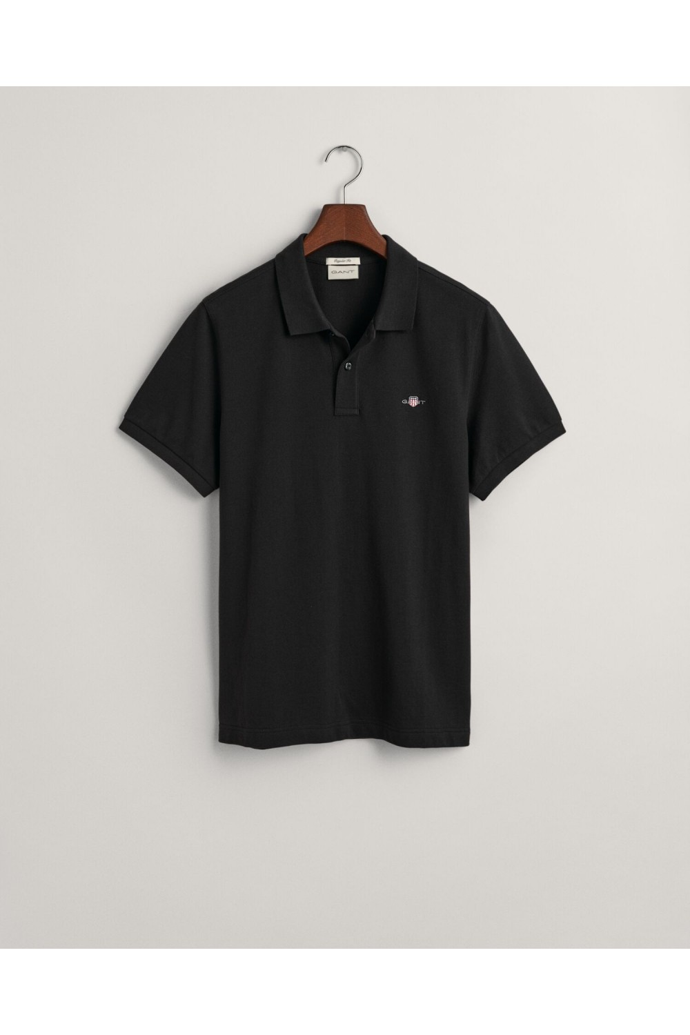 GANT REGULAR FIT SHIELD PIQUE POLO SHIRT BLACK 2210-5