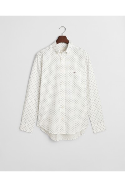 GANT REGULAR MICRO PRINT POPLIN SHIRT EGGSHELL 3250056-113