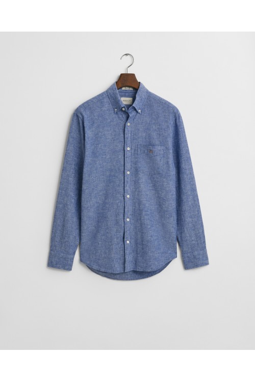 GANT REGULAR COTTON LINEN SHIRT RICH BLUE 3250082-407