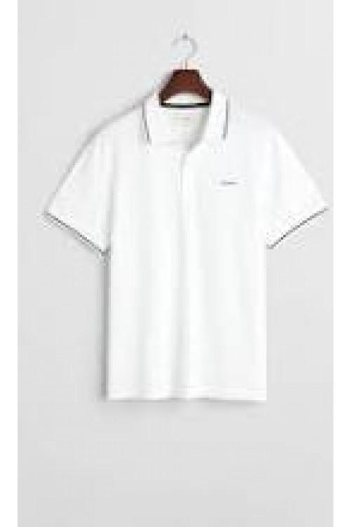GANT TIPPED PIQUE POLO SHIRT WHITE 2062034-110