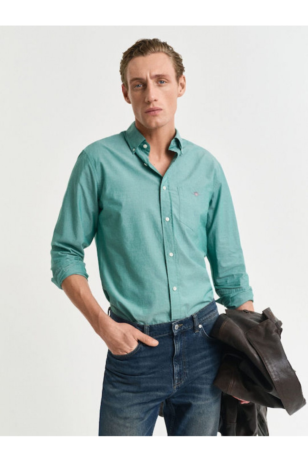 GANT REGULAR POPLIN SHIRT MUTED TURQUOISE 3000100-323