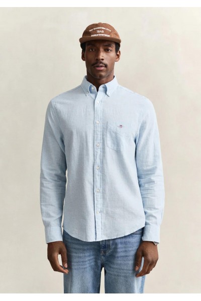 GANT REGULAR COTTON LINEN SHIRT SKY BLUE 3250082-450