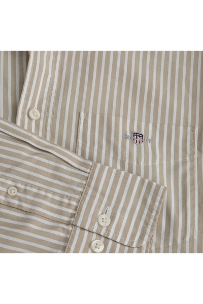 GANT REGULAR POPLIN STRIPE SHIRT OAT BEIGE 3000130-200