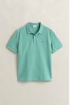 GANT REGULAR FIT SHIELD PIQUE POLO SHIRT MUTED TURQUOISE 2210-323