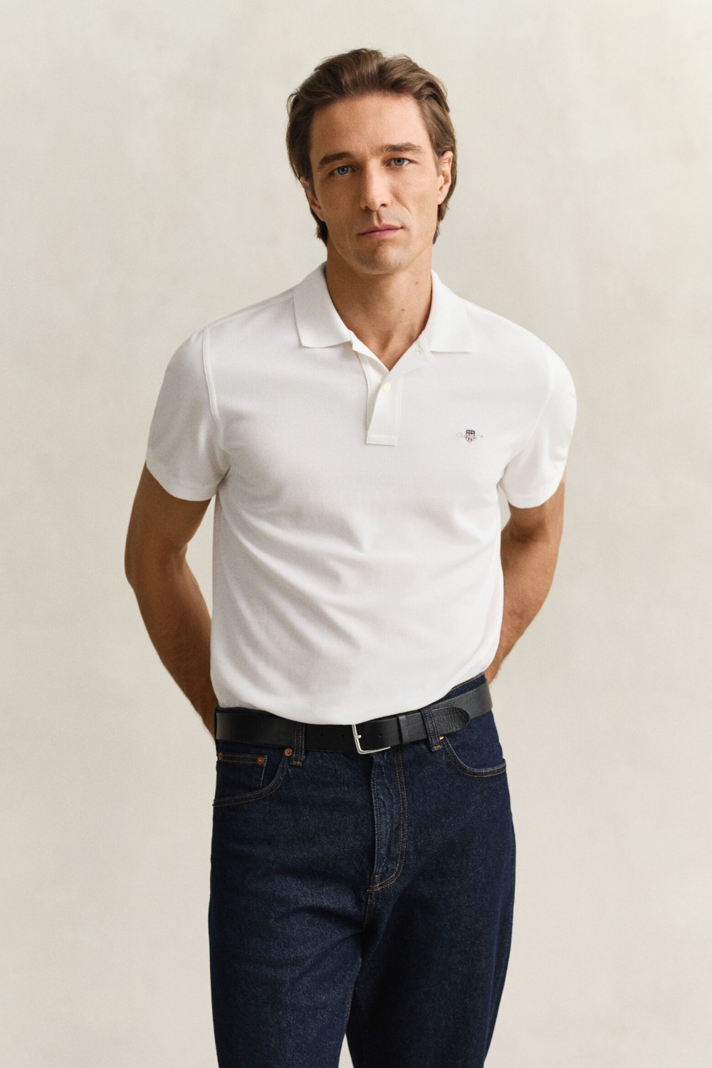 GANT REGULAR FIT SHIELD PIQUE POLO SHIRT WHITE 2210-110