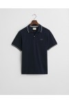 GANT TIPPED PIQUE POLO SHIRT EVENING BLUE 2062034-433