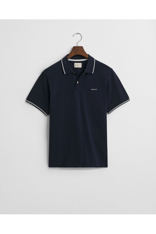 GANT TIPPED PIQUE POLO SHIRT EVENING BLUE 2062034-433