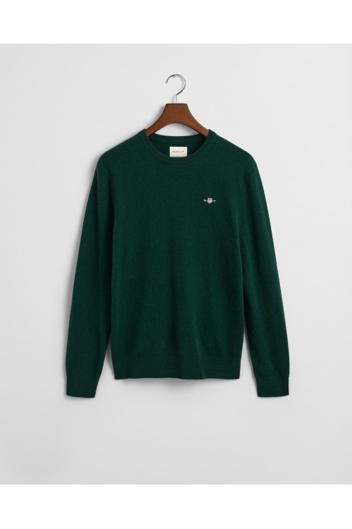 GANT CLASSIC COTTON CREW NECK TARTAN GREEN 8030561-374