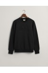 GANT CREW NECK SWEATSHIRT REG TONAL SHIELD BLACK 2036017-005