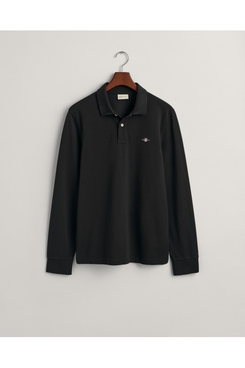 GANT REGULAR SHIELD LS PIQUE RUGGER BLACK 2230-005