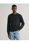 GANT CREW NECK SWEATSHIRT REG TONAL SHIELD BLACK 2036017-005