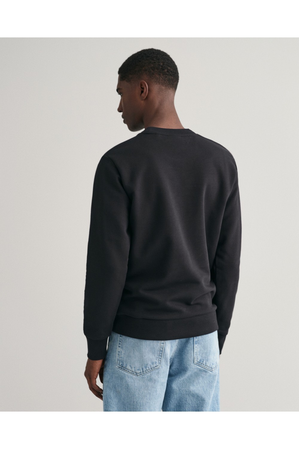 GANT CREW NECK SWEATSHIRT REG TONAL SHIELD BLACK 2036017-005
