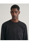 GANT CREW NECK SWEATSHIRT REG TONAL SHIELD BLACK 2036017-005