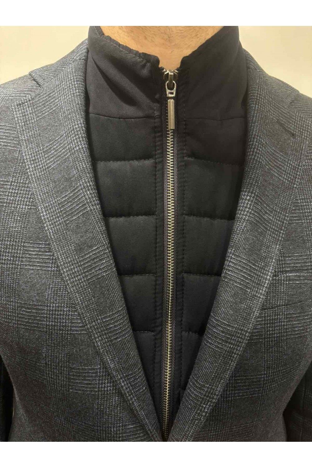 GUY LAROCHE BLAZER JACKET CHECΚERED BLUE-BLACK GLEW23402-10121VF