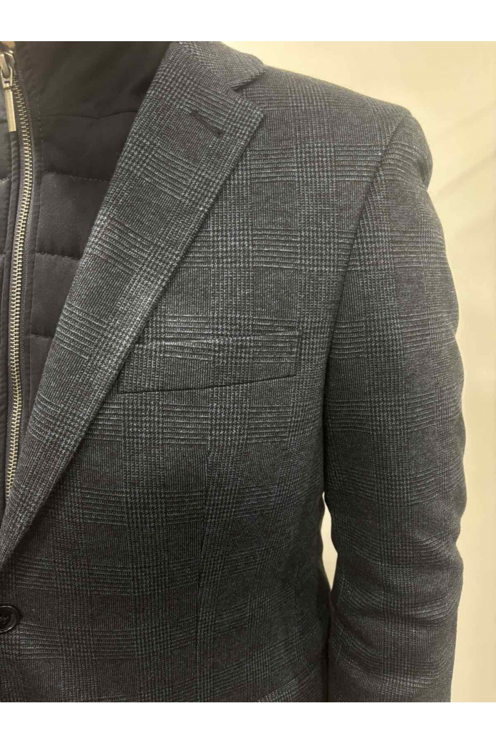 GUY LAROCHE BLAZER JACKET CHECΚERED BLUE-BLACK GLEW23402-10121VF