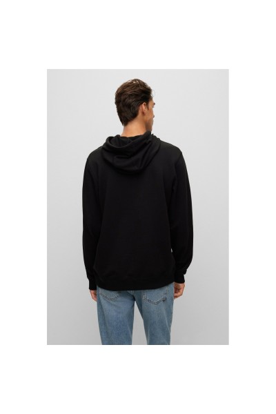 HUGO MEN SWEATSHIRT WITH HOOD AND POCKETS BLACK 50473168-001