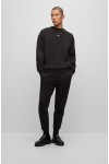 HUGO COTTON BLEND SWEATSHIRT WITH STACKED LOGO BLACK 50511698-001